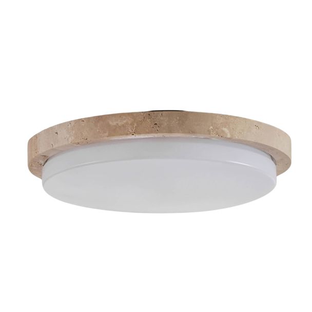 Plafón pequeño blanco de 30 cm en travertino natural LED 10 W - Malba