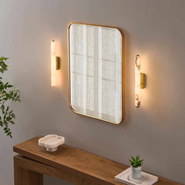 Aplique de pared alargado dorado LED de...