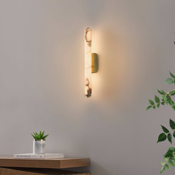 Aplique de pared alargado dorado LED de...