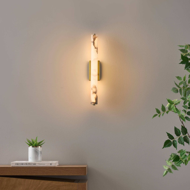 Aplique de pared alargado dorado LED de...