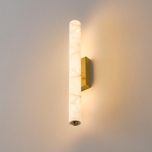 Aplique de pared alargado dorado LED de...