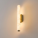 Aplique de pared alargado dorado LED de alabastro natural - Adriano