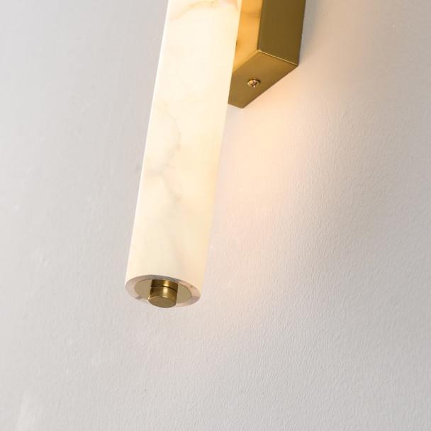 Aplique de pared alargado dorado LED de...