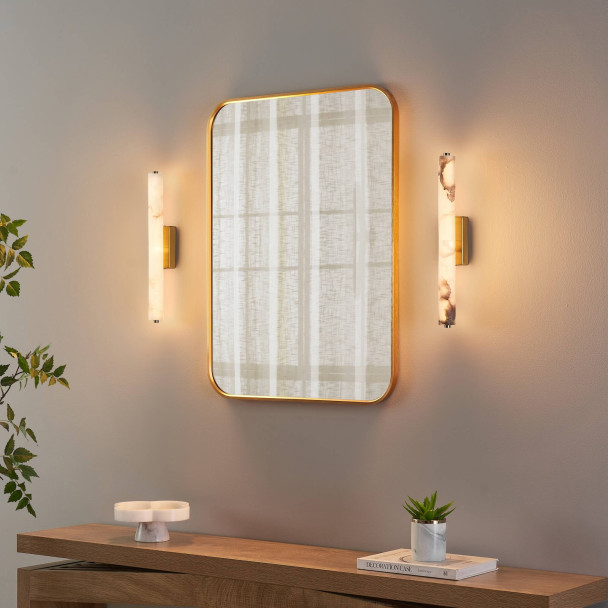 Aplique de pared alargado dorado LED de...
