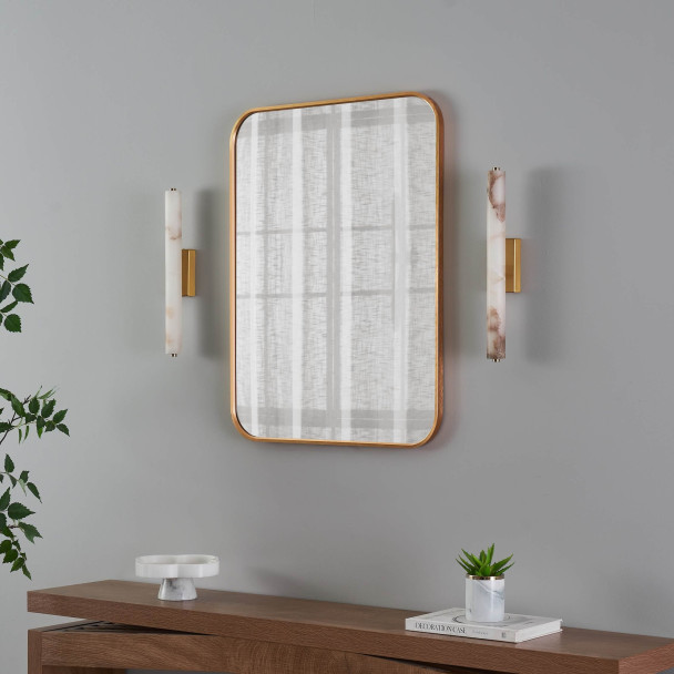 Aplique de pared alargado dorado LED de...