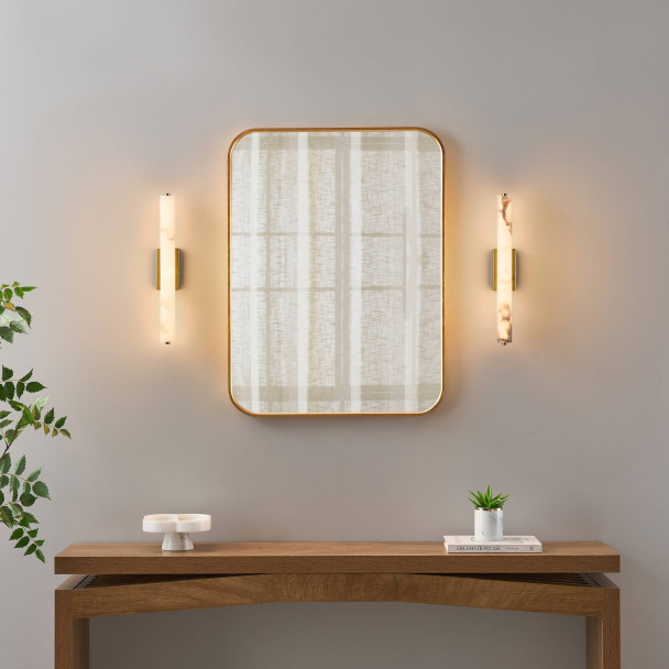 Aplique de pared alargado dorado LED de...