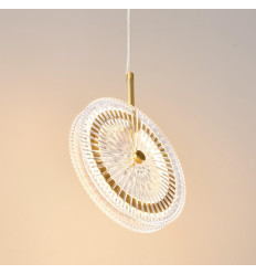 Lámpara dorada LED con disco de vidrio transparente... 2