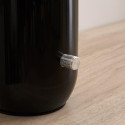 Lámpara de mesa retro chic negra con vidrio blanco - Sorène