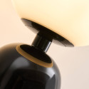 Lámpara de mesa retro chic negra con vidrio blanco - Sorène