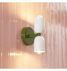 Aplique de color pop con doble cilindro verde y blanco -...