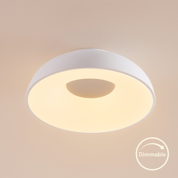Plafón minimalista blanco LED regulable de 40...