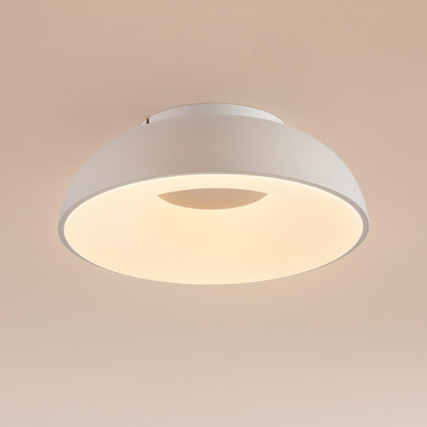 Plafón minimalista blanco LED regulable de 40...