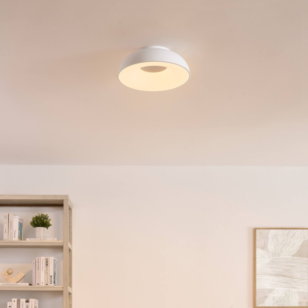 Plafón minimalista blanco LED regulable de 40...