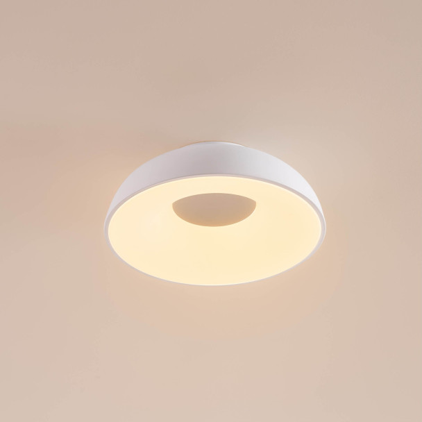 Plafón minimalista blanco LED regulable de 40...