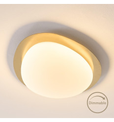 Plafón regulable dorado brillante LED con difusor opalino... 2