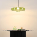 Lámpara LED colgante con disco de vidrio de color de 45 cm - Solvani