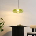 Lámpara LED colgante con disco de vidrio de color de 45 cm - Solvani
