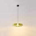Lámpara LED colgante con disco de vidrio de color de 45 cm - Solvani