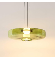 Lámpara LED colgante con disco de vidrio de color de 45... 2