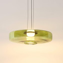 Lámpara LED colgante con disco de vidrio de color de 45 cm - Solvani