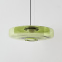 Lámpara LED colgante con disco de vidrio de color de 45 cm - Solvani