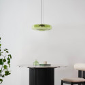 Lámpara LED colgante con disco de vidrio de color de 45 cm - Solvani