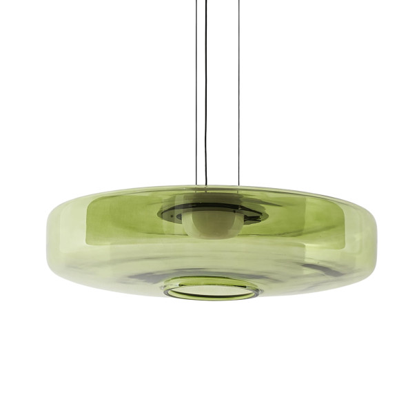 Lámpara LED colgante con disco de vidrio de...
