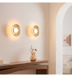 Aplique LED de diseño redondo en vidrio ámbar con difusor... 2