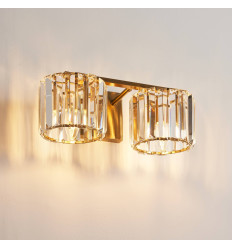 Aplique lujoso dorado de cristal con doble iluminación -... 2