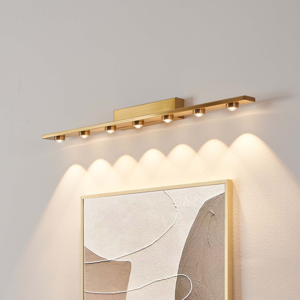 Aplique de pared dorado LED de diseño lineal de...