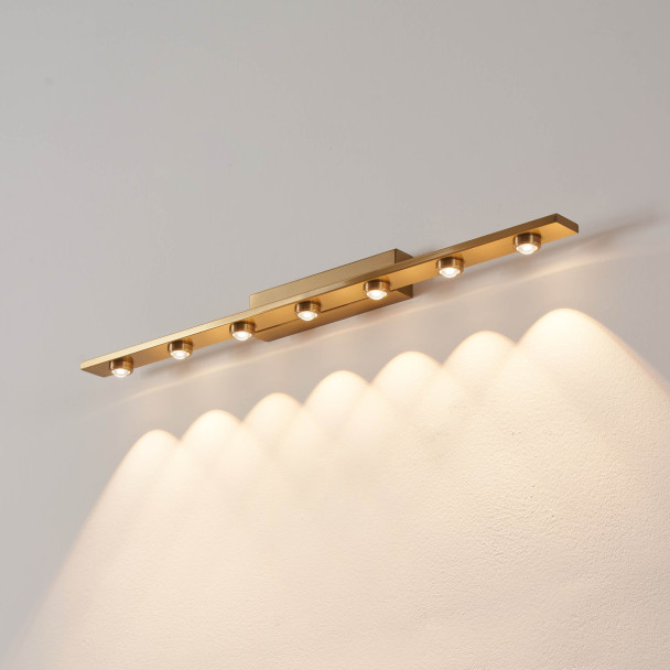Aplique de pared dorado LED de diseño lineal de...