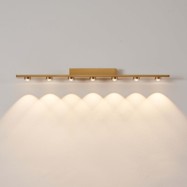 Aplique de pared dorado LED de diseño lineal de...