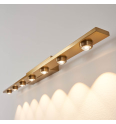 Aplique de pared dorado LED de diseño lineal de 70 cm -... 2