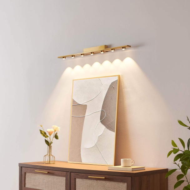 Aplique de pared dorado LED de diseño lineal de...