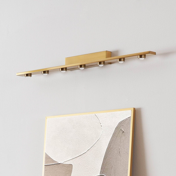 Aplique de pared dorado LED de diseño lineal de...