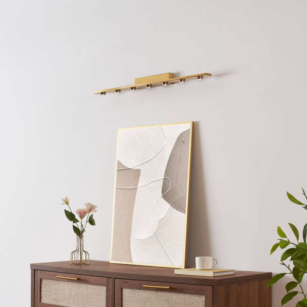Aplique de pared dorado LED de diseño lineal de...