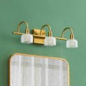 Aplique largo vintage dorado con triple vidrio esmerilado - Gabriela