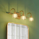 Aplique largo vintage dorado con triple vidrio esmerilado - Gabriela
