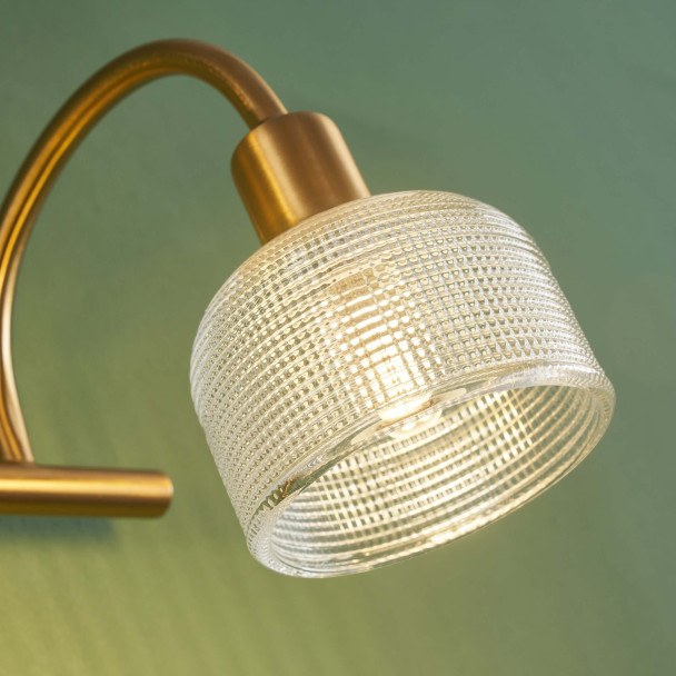 Aplique largo vintage dorado con triple vidrio...