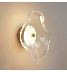 Aplique de pared con difusor de vidrio transparente 7W...