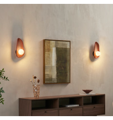 Luminaria de pared de cerámica marrón guijarro y vidrio... 2