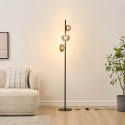 Lámpara de pie LED regulable de diseño ultramoderno en negro y cristal ahumado 160 cm - Rafaelli