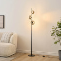 Lámpara de pie LED regulable de diseño ultramoderno en negro y cristal ahumado 160 cm - Rafaelli
