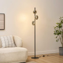 Lámpara de pie LED regulable de diseño ultramoderno en negro y cristal ahumado 160 cm - Rafaelli