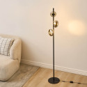 Lámpara de pie LED regulable de diseño ultramoderno en negro y cristal ahumado 160 cm - Rafaelli