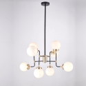 Lámpara de Techo Industrial 8 Luces - Vidrio Blanco Zenith