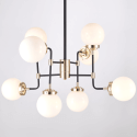 Lámpara de Techo Industrial 8 Luces - Vidrio Blanco Zenith