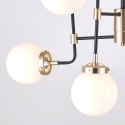 Lámpara de Techo Industrial 8 Luces - Vidrio Blanco Zenith